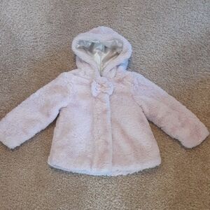 Cozy Pink Hooded Faux Fur Jacket